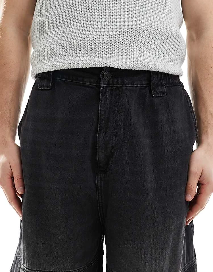 Pull&Bear Super Baggy Fit Cargo Jeans In Washed Black For Men 7 Pull&Bear Super Baggy Fit Cargo Jeans In Washed Black For Men - Image 5