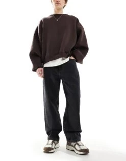 Pull&Bear Baggy Fit Jeans In Black For Men