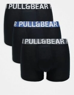 Pull&Bear 3 Pack Boxers With Contrast Coloured Waistband In Black, Blue And Grey For Men Multi -Pull&Bear Sales 207782048 1 multi 1