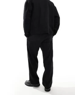 Pull&Bear Texture Plisse Tailored Trouser In Black For Men -Pull&Bear Sales 207871951 3