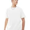 Pull&Bear Ribbed Boxy T-shirt In White For Men