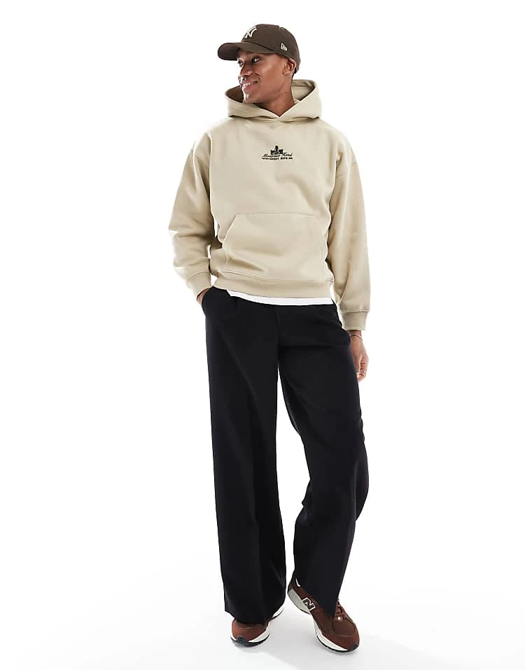 Pull&Bear Montreux Back Printed Hoodie In Beige For Men Neutral 6 Pull&Bear Montreux Back Printed Hoodie In Beige For Men Neutral - Image 4