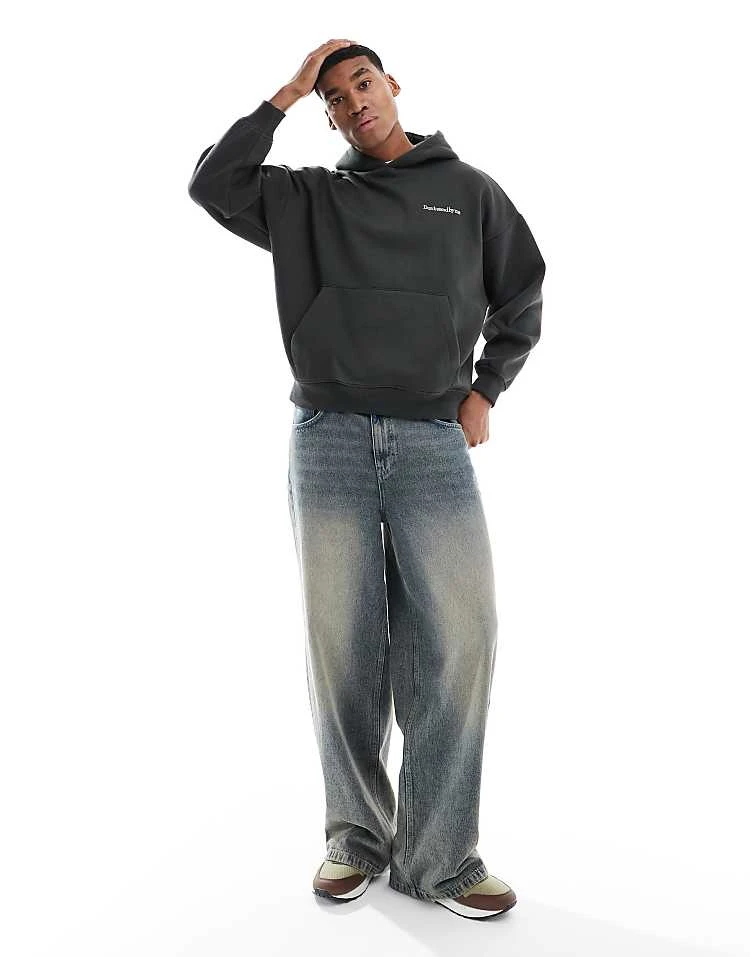 Pull&Bear Out Of Office Embroidered Hoodie In Dark Green For Men 6 Pull&Bear Out Of Office Embroidered Hoodie In Dark Green For Men - Image 4