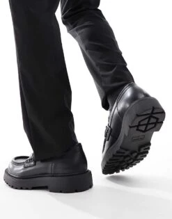 Pull&Bear Metal Trim Loafer In Black For Men -Pull&Bear Sales 207883670 4