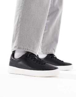 Pull&Bear Lace Up Contrast Sole Trainer In Black For Men -Pull&Bear Sales 207883679 1 black 1