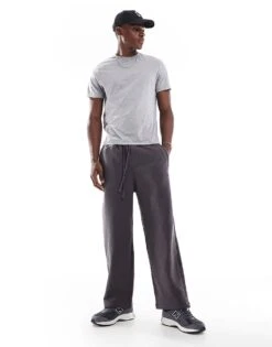 Pull&Bear Heavyweight Wide Leg Joggers In Charcoal For Men 13 Pull&Bear Heavyweight Wide Leg Joggers In Charcoal For Men -Pull&Bear Sales 207956436 1 charcoal 1
