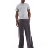 Pull&Bear Heavyweight Wide Leg Joggers In Charcoal For Men -Pull&Bear Sales 207956436 1 charcoal