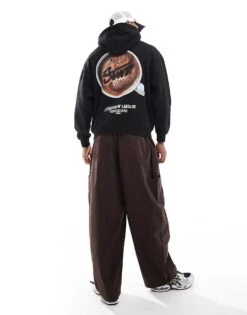 Pull&Bear STWD Coffee Hoodie In Black For Men -Pull&Bear Sales 207956463 4