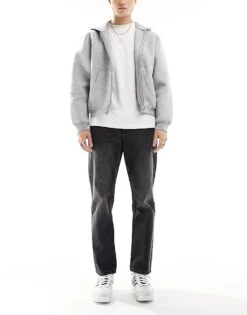 Pull&Bear Straight Vintage Fit Jean In Black For Men