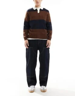 Pull&Bear Wide Leg Jean In Denim Blue For Men