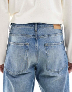 Pull&Bear Straight Vintage Fit Jean In Mid Blue For Men -Pull&Bear Sales 208004861 5