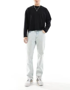 Pull&Bear Straight Vintage Fit Jean In Light Blue For Men