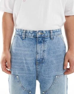 Pull&Bear Baggy Front Pocket Detail Jeans In Washed Blue For Men 12 Pull&Bear Baggy Front Pocket Detail Jeans In Washed Blue For Men -Pull&Bear Sales 208004877 5