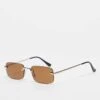 Pull&Bear Rectangle Sunglasses In Gold For Men -Pull&Bear Sales 208008112 1 gold
