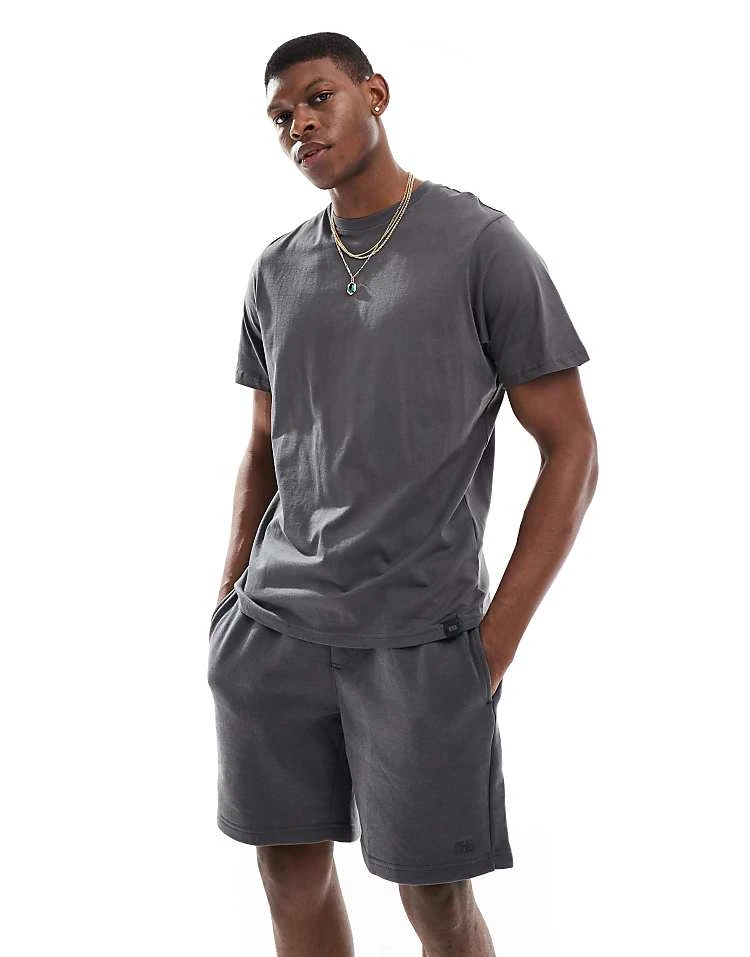 Pull&Bear Lounge T-shirt And Short Set In Dark Grey For Men 3 Pull&Bear Lounge T-shirt And Short Set In Dark Grey For Men