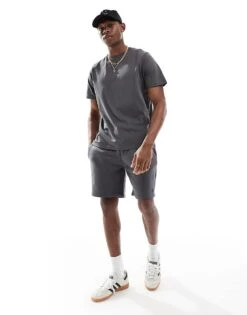 Pull&Bear Lounge T-shirt And Short Set In Dark Grey For Men 9 Pull&Bear Lounge T-shirt And Short Set In Dark Grey For Men -Pull&Bear Sales 208008150 3