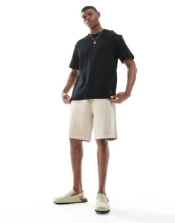 Pull&Bear Textured Ottoman T-shirt In Black For Men -Pull&Bear Sales 208008170 4