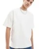 Pull&Bear Textured Ottoman T-shirt In White For Men 2 Pull&Bear Textured Ottoman T-shirt In White For Men -Pull&Bear Sales 208008177 1 white