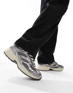 Pull&Bear Chunky Sole Trainer In Metallic Silver For Men -Pull&Bear Sales 208015643 1 silver 1