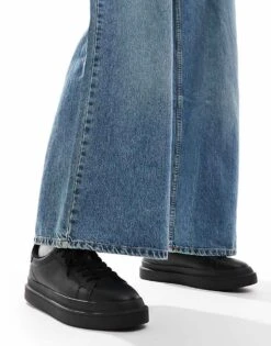 Pull&Bear Lace Up Trainer In Black For Men -Pull&Bear Sales 208015709 4