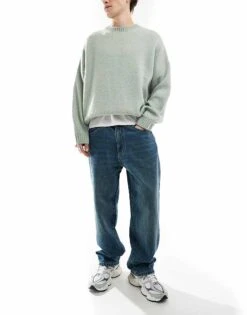 Pull&Bear Loose Fit Jean In Denim Blue For Men