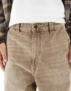 Pull&Bear Skater Fit Jean In Heavy Washed Brown For Men -Pull&Bear Sales 208034556 5