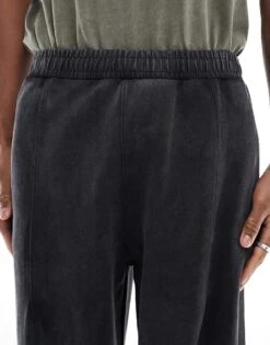 Pull&Bear Washed Wide Leg Joggers In Charcoal For Men Grey -Pull&Bear Sales 208044307 5