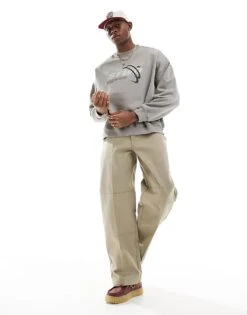 Pull&Bear STWD Sweatshirt In Light Grey For Men -Pull&Bear Sales 208046084 3