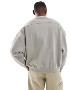 Pull&Bear STWD Sweatshirt In Light Grey For Men -Pull&Bear Sales 208046084 4