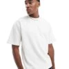 Pull&Bear Heavy Weight Plush T-shirt In White For Men -Pull&Bear Sales 208046103 1 white