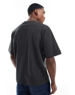 Pull&Bear Heavy Weight Plush T-shirt In Grey For Men -Pull&Bear Sales 208046121 3