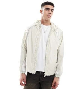 Pull&Bear Panel Track Jacket In Beige For Men -Pull&Bear Sales 208055695 1 beige 1