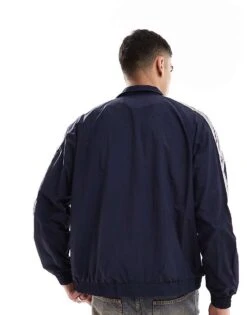 Pull&Bear Stripe Zip Through Track Jacket In Blue For Men -Pull&Bear Sales 208055720 3