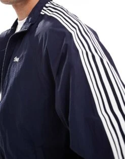Pull&Bear Stripe Zip Through Track Jacket In Blue For Men -Pull&Bear Sales 208055720 4