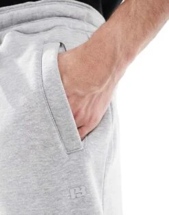 Pull&Bear Wide Leg Brushed Jogger In Light Grey For Men -Pull&Bear Sales 208075152 3