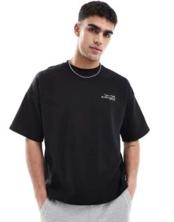 Pull&Bear Boxy Stone Graphic T-shirt In Black For Men -Pull&Bear Sales 208086379 4