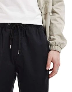 Pull&Bear Straight Leg Trousers In Black For Men -Pull&Bear Sales 208086408 5