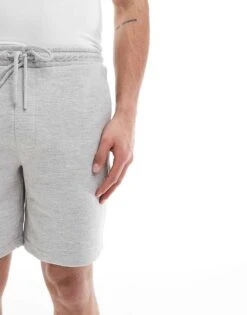 Pull&Bear Pique Jersey Short In Dark Grey For Men -Pull&Bear Sales 208086478 5