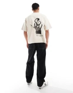 Pull&Bear Boxy Back Graphic T-shirt In White For Men Neutral -Pull&Bear Sales 208086513 4