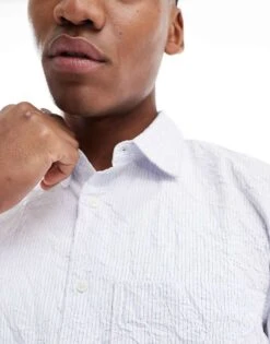 Pull&Bear Long Sleeved Textured Striped Shirt In Grey For Men 9 Pull&Bear Long Sleeved Textured Striped Shirt In Grey For Men -Pull&Bear Sales 208086543 3