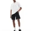 Pull&Bear Pique Jersey Short In Black For Men -Pull&Bear Sales 208086569 1 black