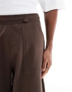 Pull&Bear Wide Leg Joggers In Brown For Men -Pull&Bear Sales 208086630 3
