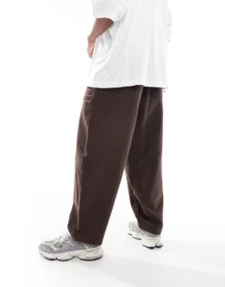 Pull&Bear Wide Leg Joggers In Brown For Men -Pull&Bear Sales 208086630 4