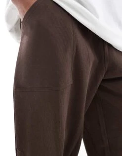 Pull&Bear Wide Leg Joggers In Brown For Men -Pull&Bear Sales 208086630 5