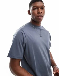 Pull&Bear Regular T-shirt In Petrol Blue For Men