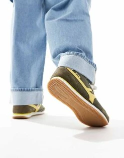 Pull&Bear Retro Gum Sole Trainer In Green For Men -Pull&Bear Sales 208108906 5