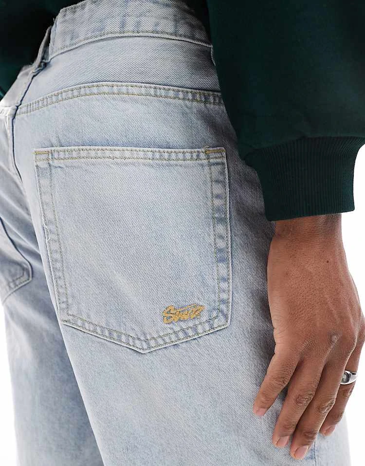 Pull&Bear Baggy Fit Denim Short In Light Blue For Men 5 Pull&Bear Baggy Fit Denim Short In Light Blue For Men - Image 3