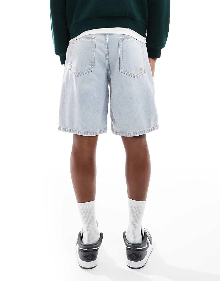 Pull&Bear Baggy Fit Denim Short In Light Blue For Men 6 Pull&Bear Baggy Fit Denim Short In Light Blue For Men - Image 4