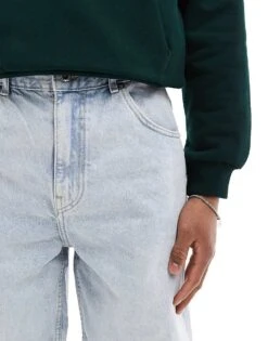 Pull&Bear Baggy Fit Denim Short In Light Blue For Men 12 Pull&Bear Baggy Fit Denim Short In Light Blue For Men -Pull&Bear Sales 208210001 5