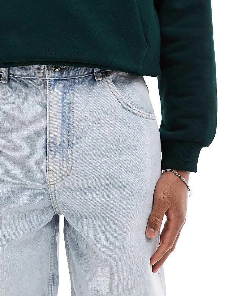 Pull&Bear Baggy Fit Denim Short In Light Blue For Men 7 Pull&Bear Baggy Fit Denim Short In Light Blue For Men - Image 5